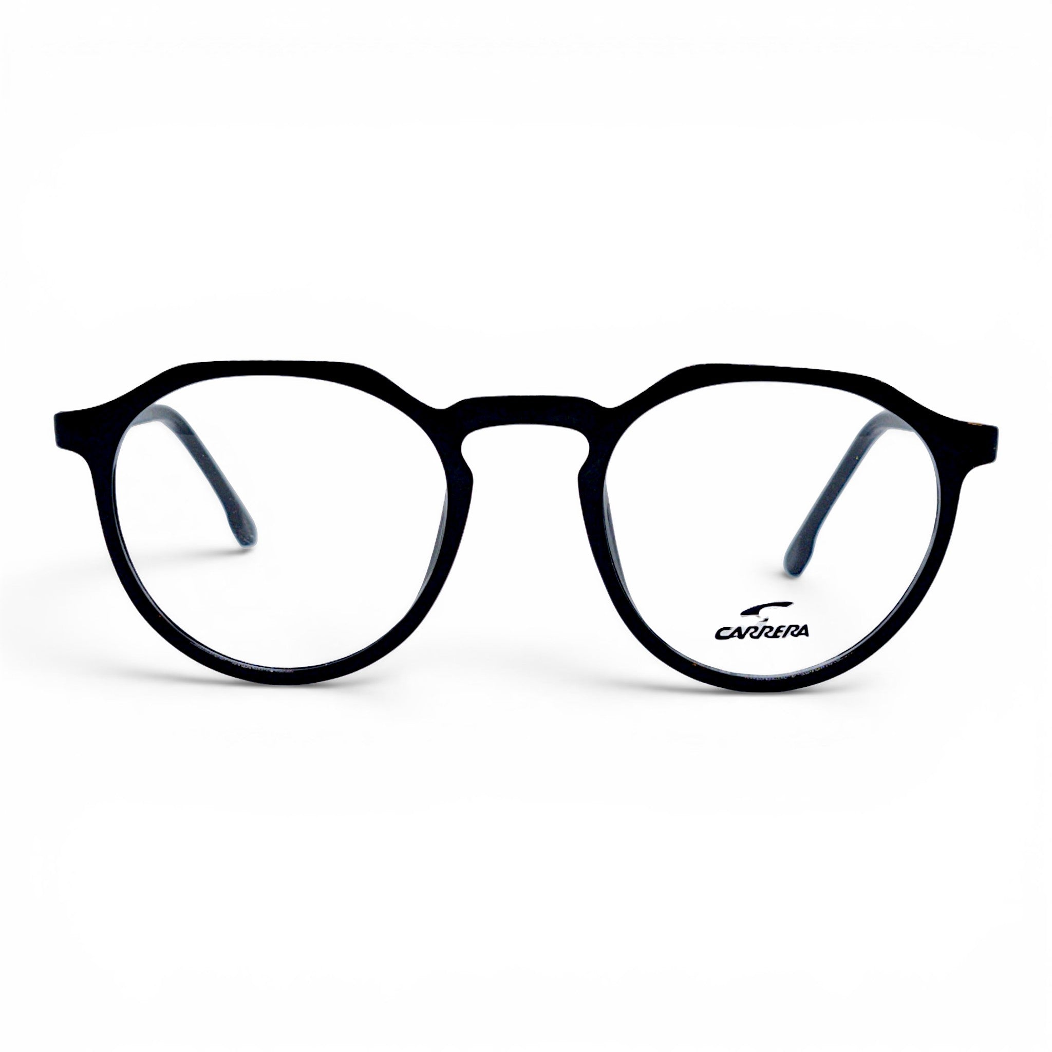 nadaraty eyewear black acetate round eyeglasses with CARRERA logo on temples