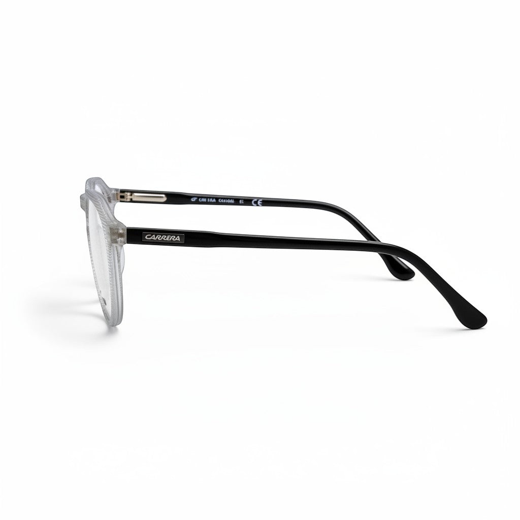 nadaraty eyewear CARRERA clear acetate round eyeglasses with black temples and logo