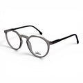 Nadaraty Eyewear Cr Slim gray round eyeglasses with textured clear frames and black temples.