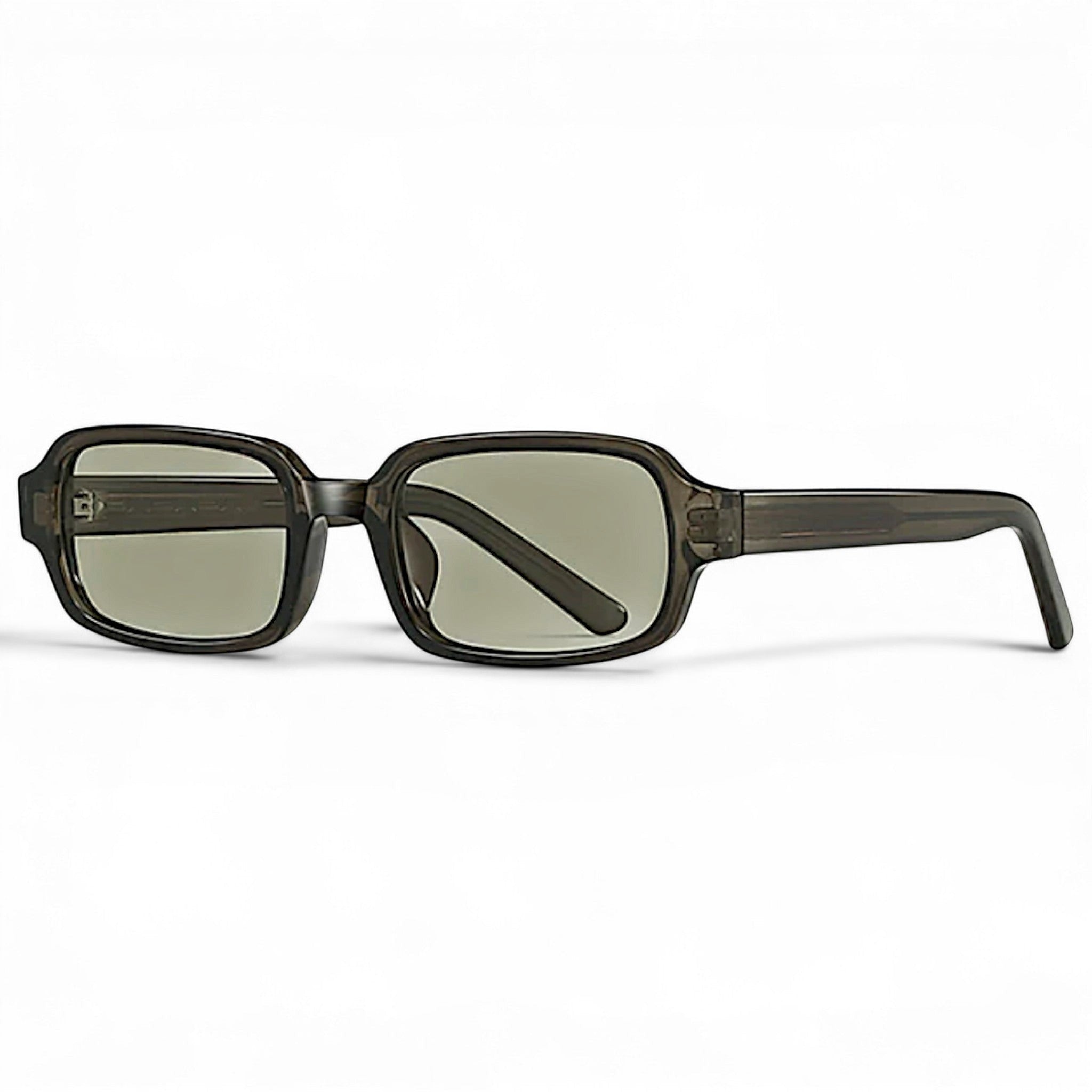 nadaraty eyewear Horus Dante h188 sunglasses with thick, rectangular acetate frames and light grey lenses.