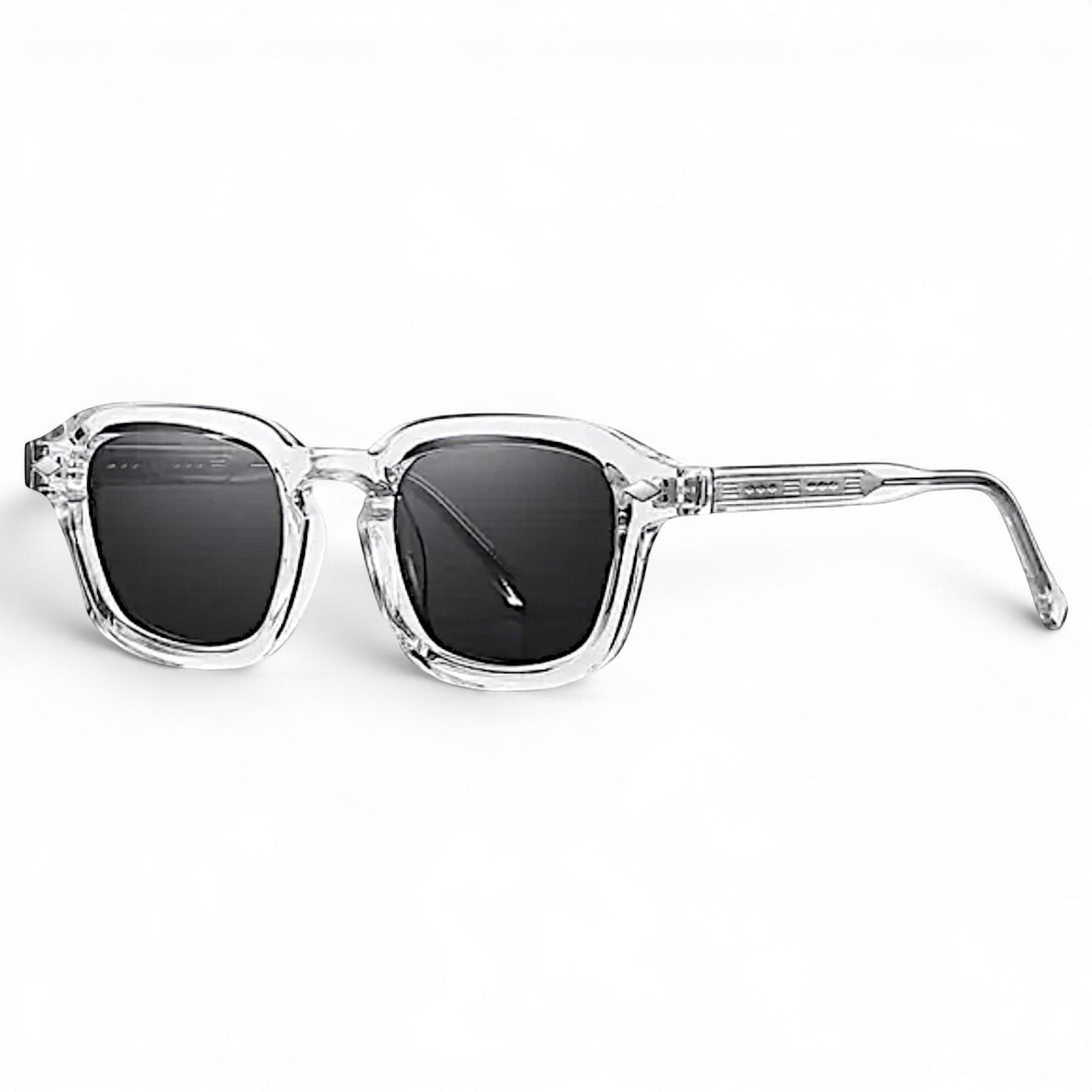 nadaraty eyewear Horus Delta H 82 clear acetate square sunglasses with black lenses