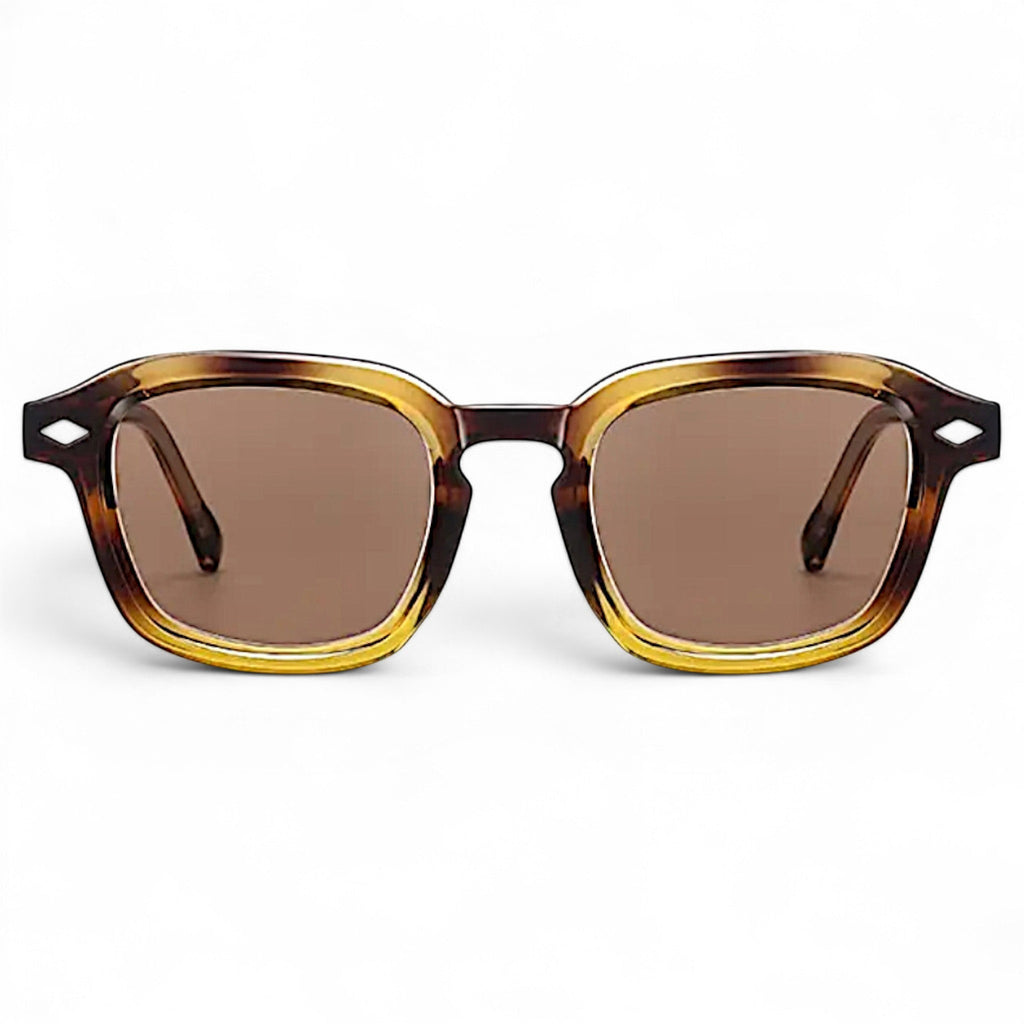 Nadaraty Eyewear Horus Delta H 82 sunglasses with tortoise shell acetate frames and brown lenses.