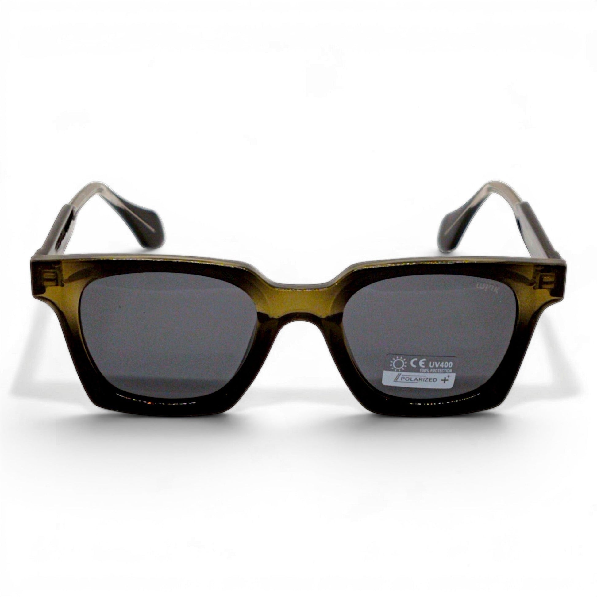 nadaraty eyewear Horus Eddie H 131 olive green acetate sunglasses with dark polarized lenses and Italian hinges.