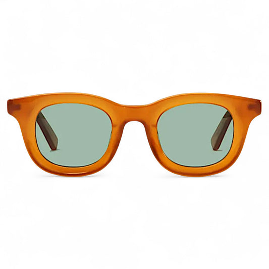 Nadaraty eyewear Horus Empire H 170 orange acetate sunglasses with light green polarized lenses.