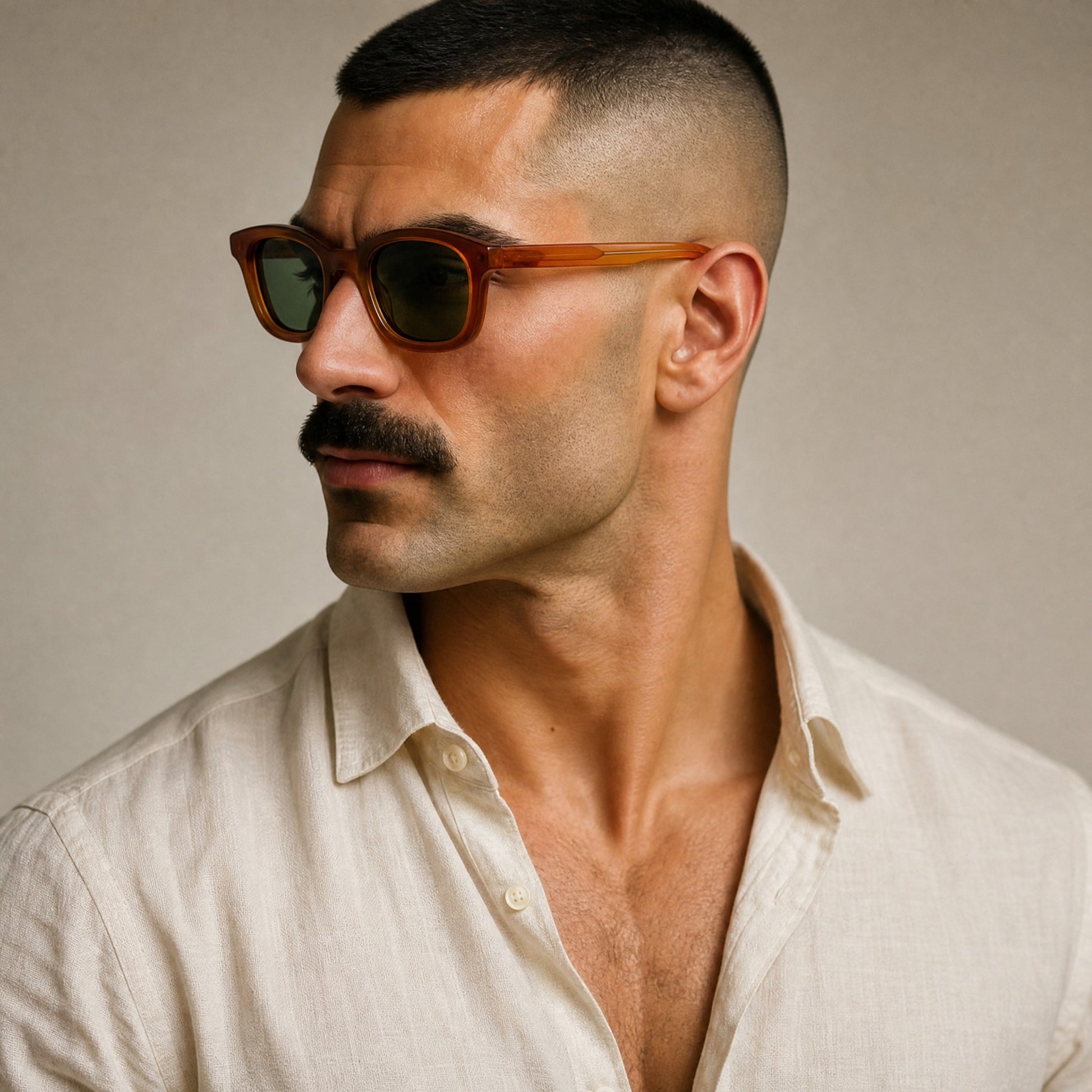 nadaraty eyewear Horus Empire H 170 tortoiseshell acetate sunglasses with green polarized lenses.