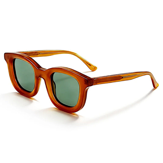 Nadaraty Eyewear Horus Empire H 170 sunglasses with tortoiseshell acetate frames and green polarized lenses.