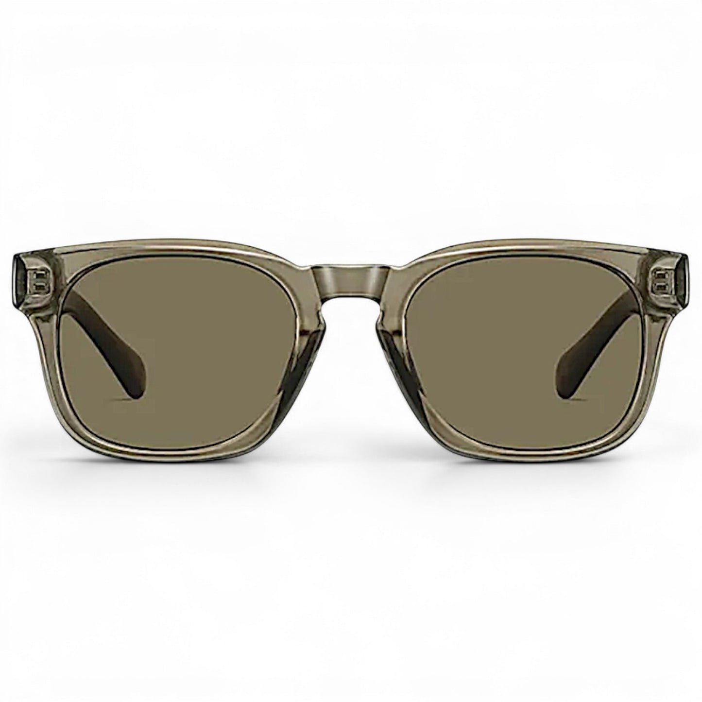 Nadaraty Eyewear Horus Enzo H 160 translucent grey acetate square sunglasses with brown lenses.