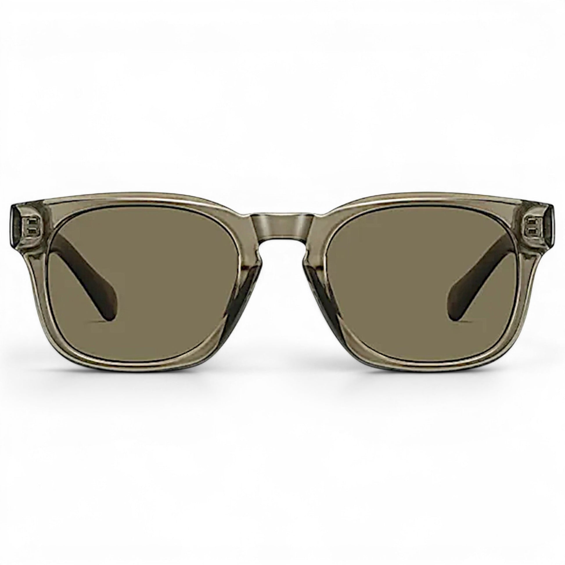 Nadaraty Eyewear Horus Enzo H 160 translucent grey acetate square sunglasses with brown lenses.