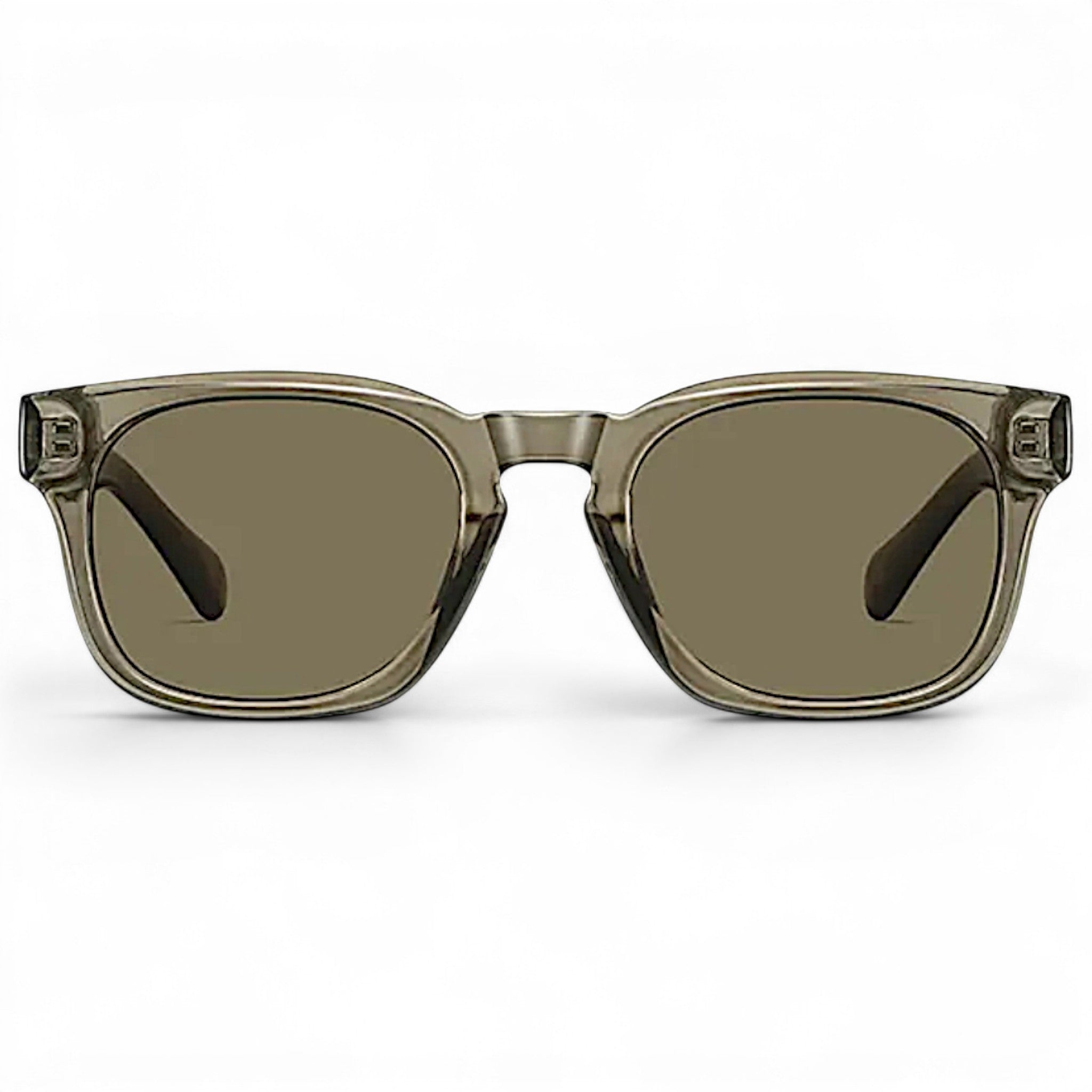 Nadaraty Eyewear Horus Enzo H 160 translucent grey acetate square sunglasses with brown lenses.