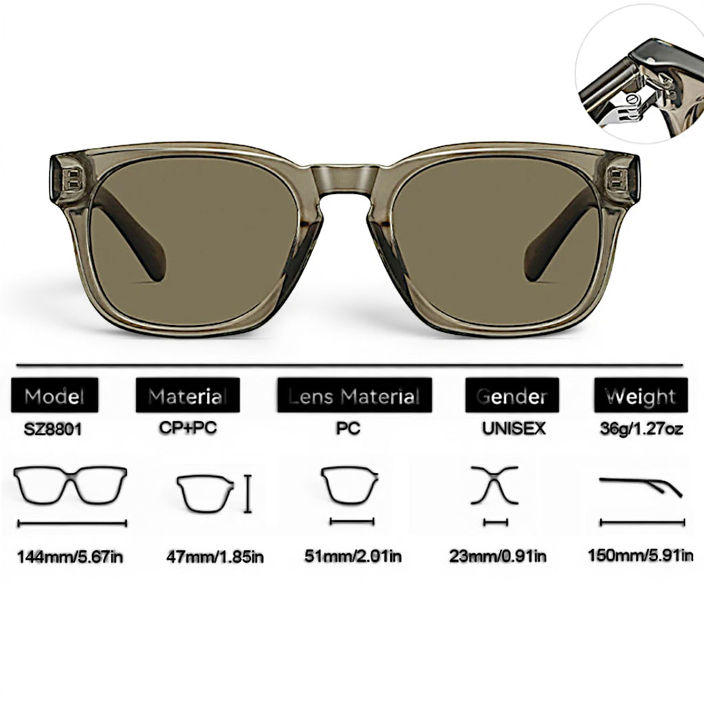 nadaraty eyewear Horus Enzo H 160 unisex sunglasses with clear brown acetate frames and tinted lenses.