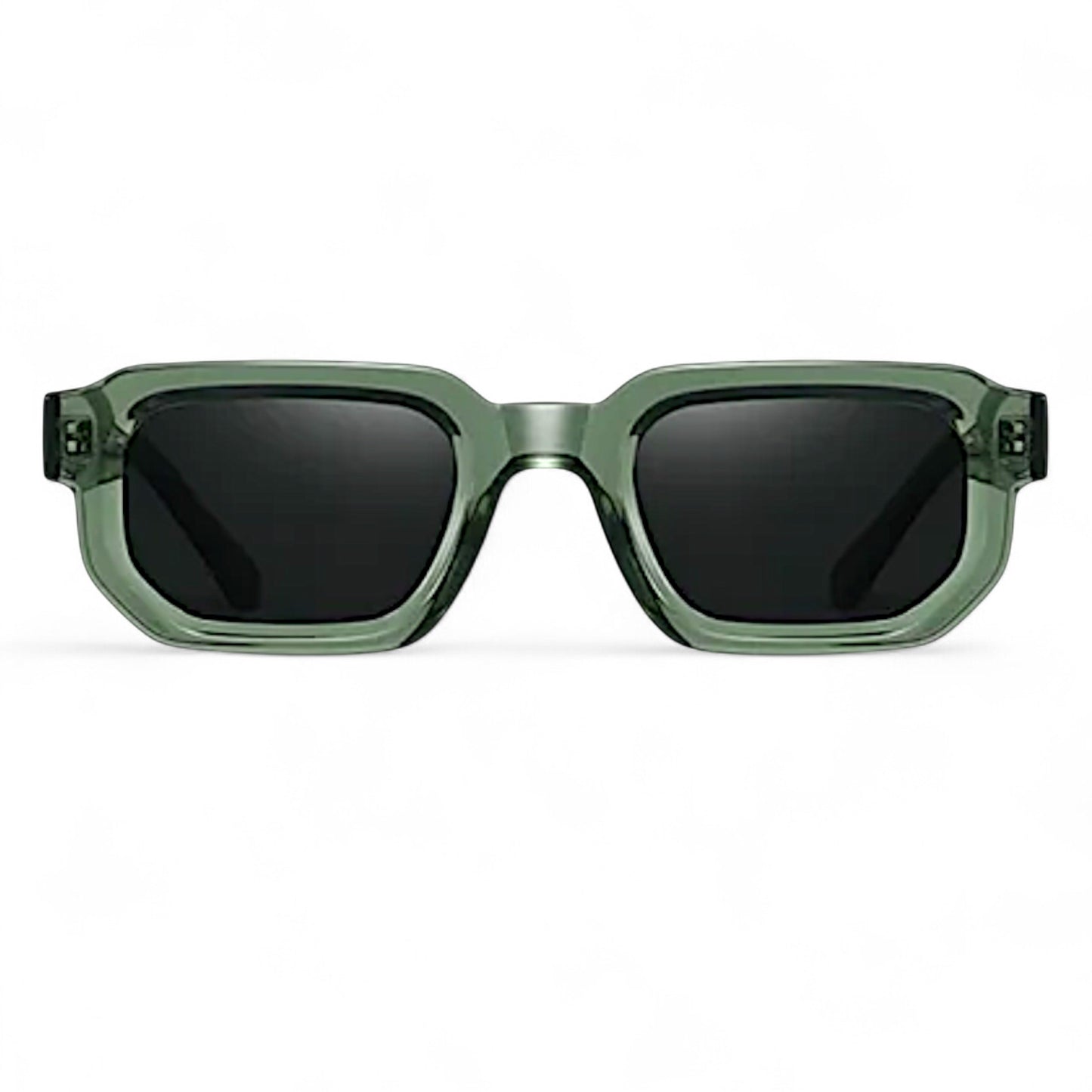 Nadaraty eyewear Horus Fury H 136 green acetate square sunglasses with black UV400 lenses.