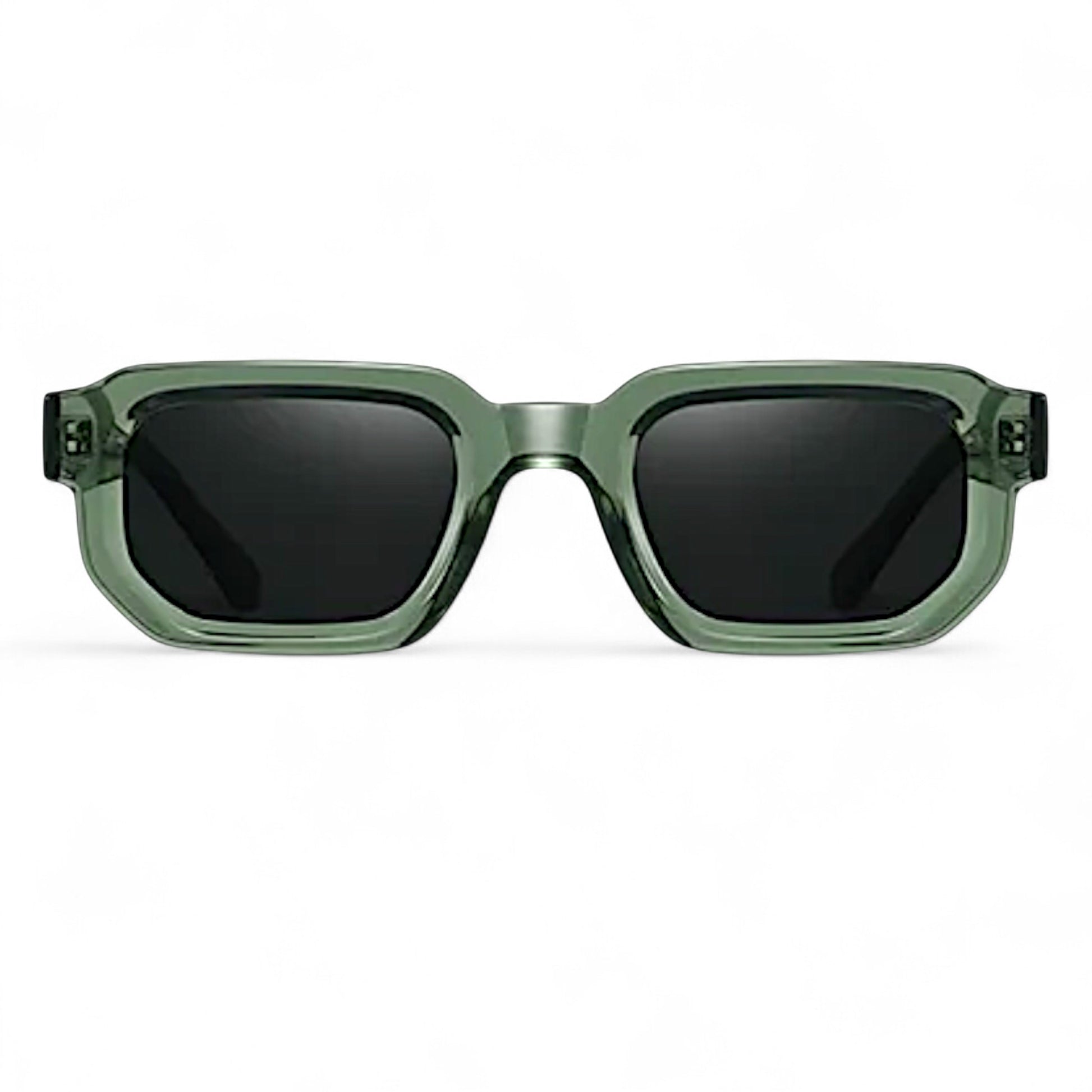 Nadaraty eyewear Horus Fury H 136 green acetate square sunglasses with black UV400 lenses.