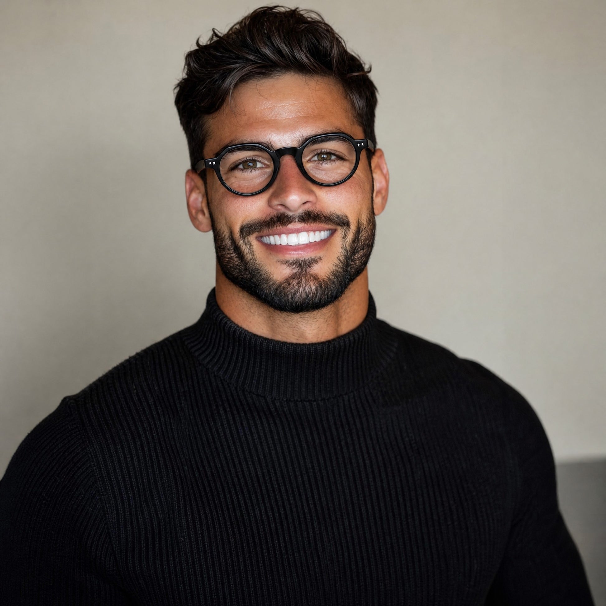 nadaraty eyewear Horus Inferno optical frames: angular round silhouette, matte black acetate, vintage-inspired design.
