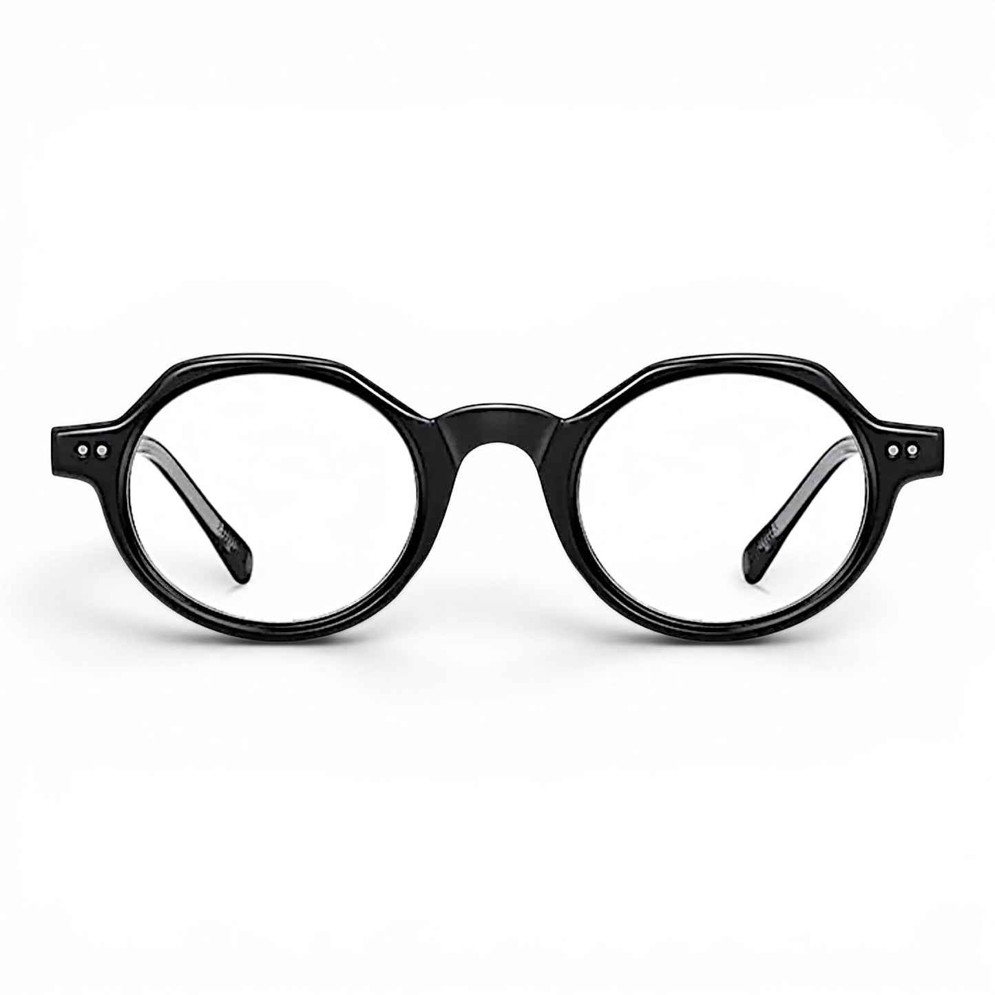 nadaraty eyewear Horus Inferno optical glasses with thick black acetate frames and round lenses.