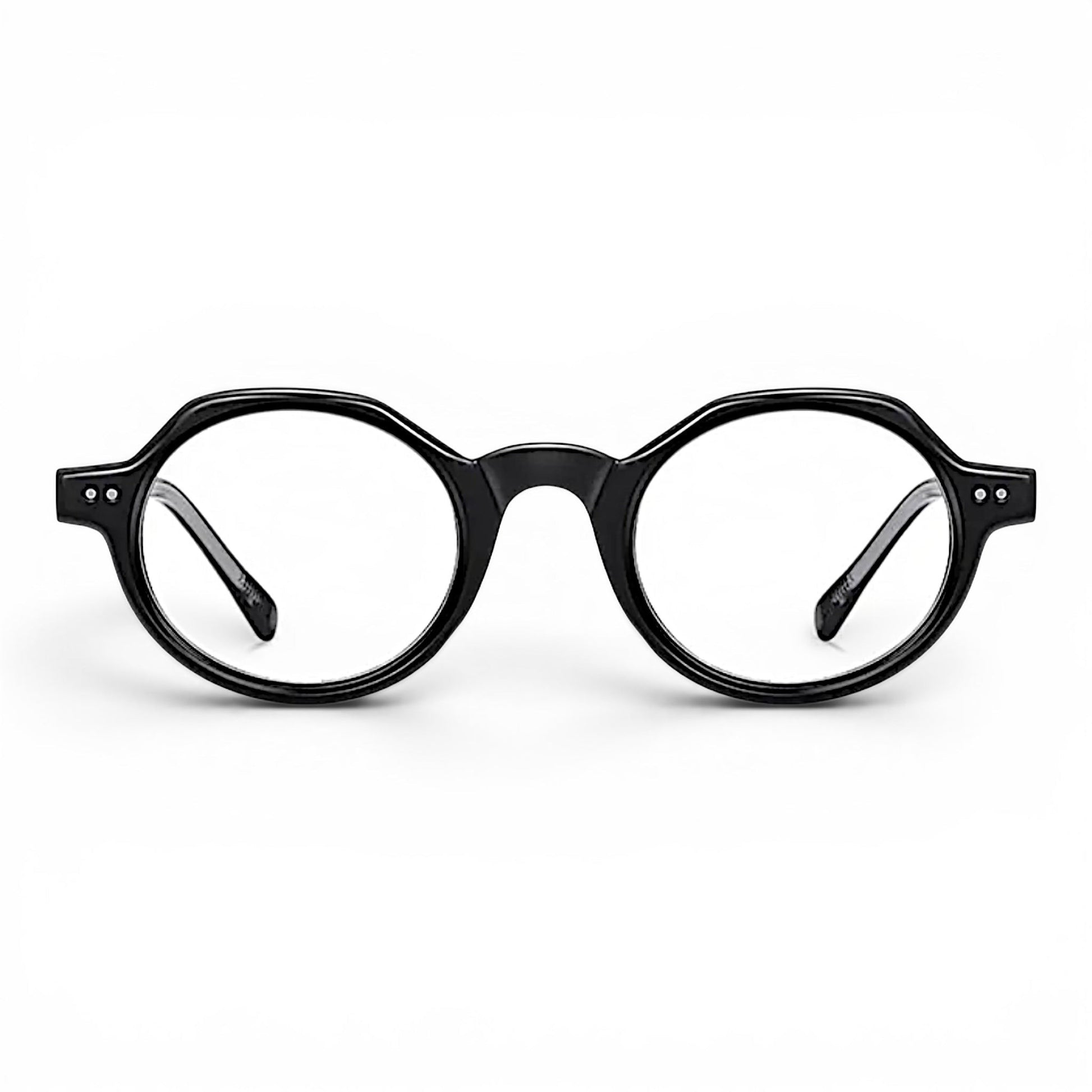 nadaraty eyewear Horus Inferno optical glasses with thick black acetate frames and round lenses.