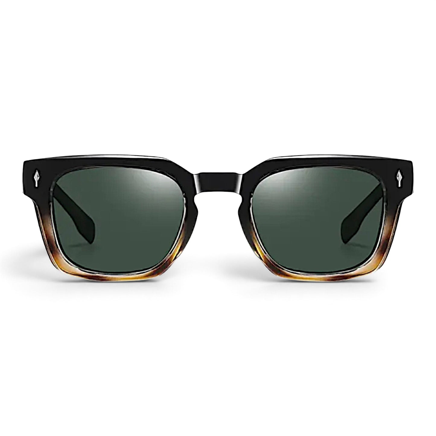 nadaraty eyewear Horus Milano H 158 square sunglasses with black and tortoise acetate frame and dark polarized lenses