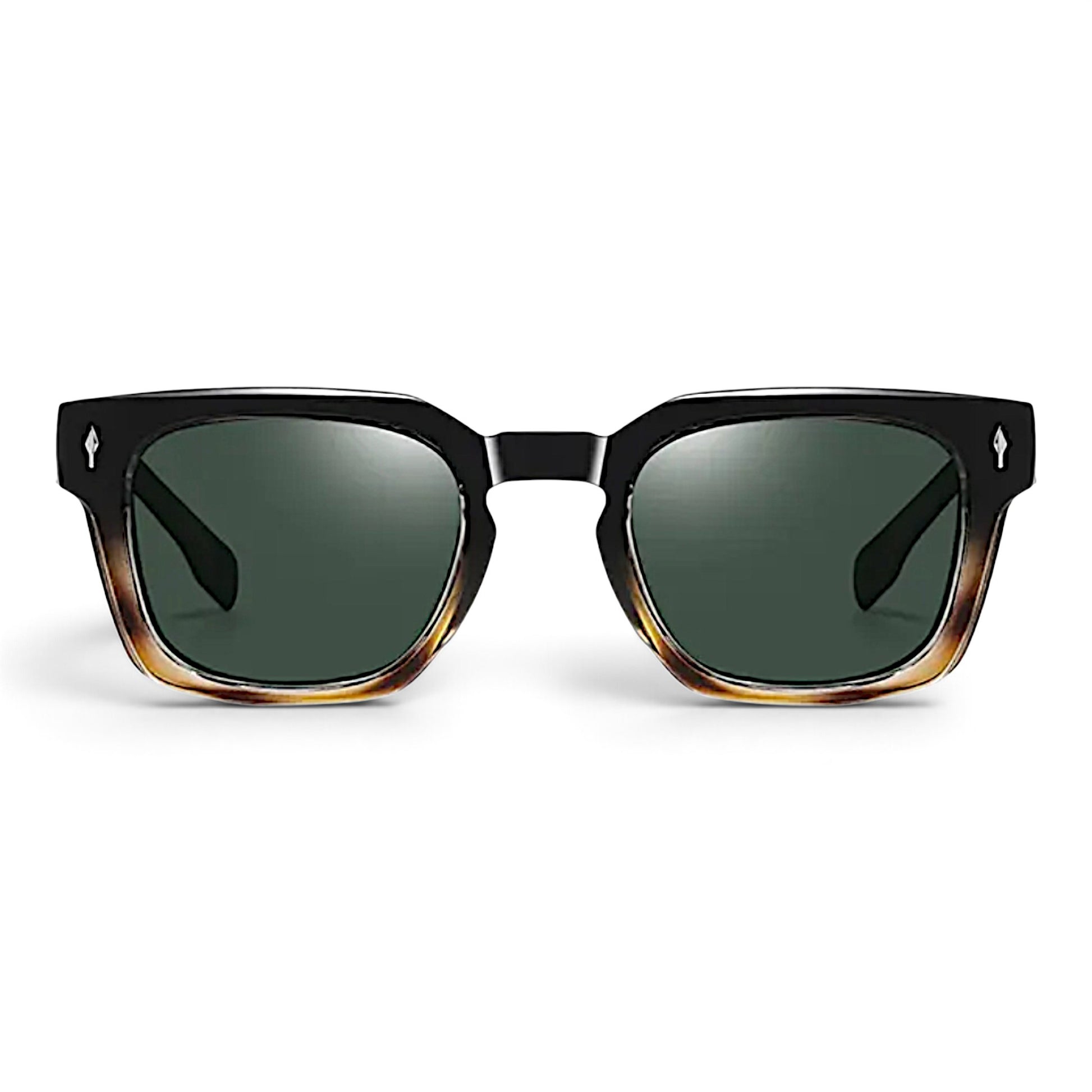 nadaraty eyewear Horus Milano H 158 square sunglasses with black and tortoise acetate frame and dark polarized lenses