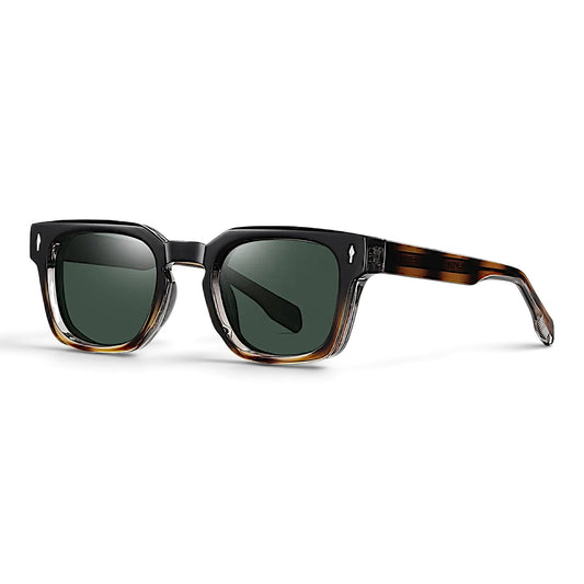 nadaraty eyewear Horus Milano H 158 square sunglasses with a black and tortoiseshell acetate frame and polarized lenses