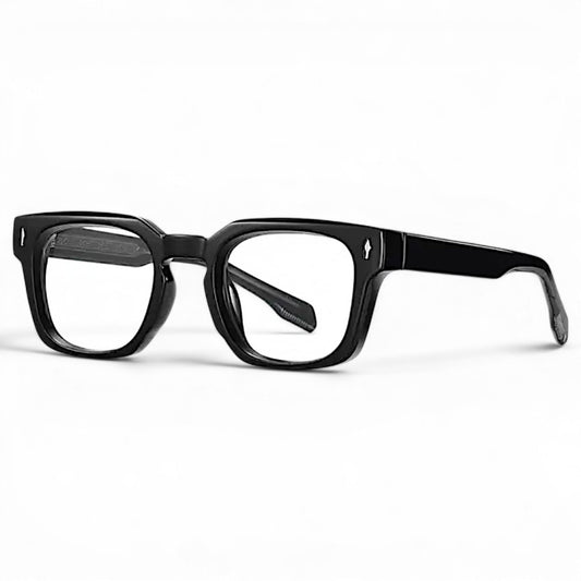 Nadaraty Eyewear Horus Milano optical glasses with thick black acetate frames and subtle arrow detail.