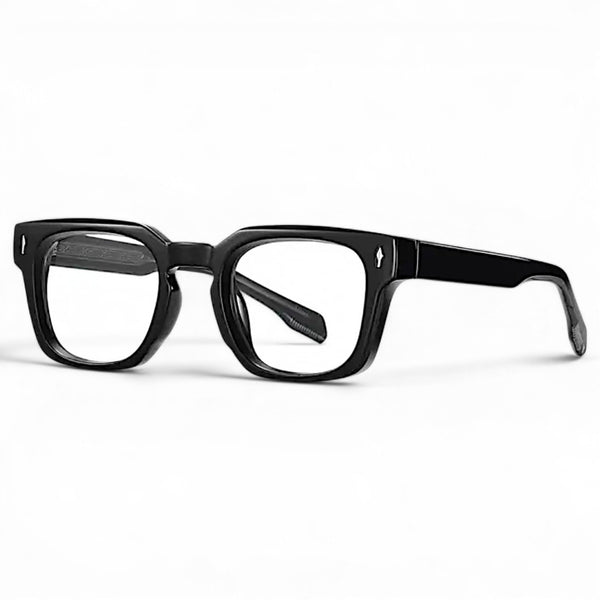 Nadaraty Eyewear Horus Milano optical glasses with thick black acetate frames and subtle arrow detail.