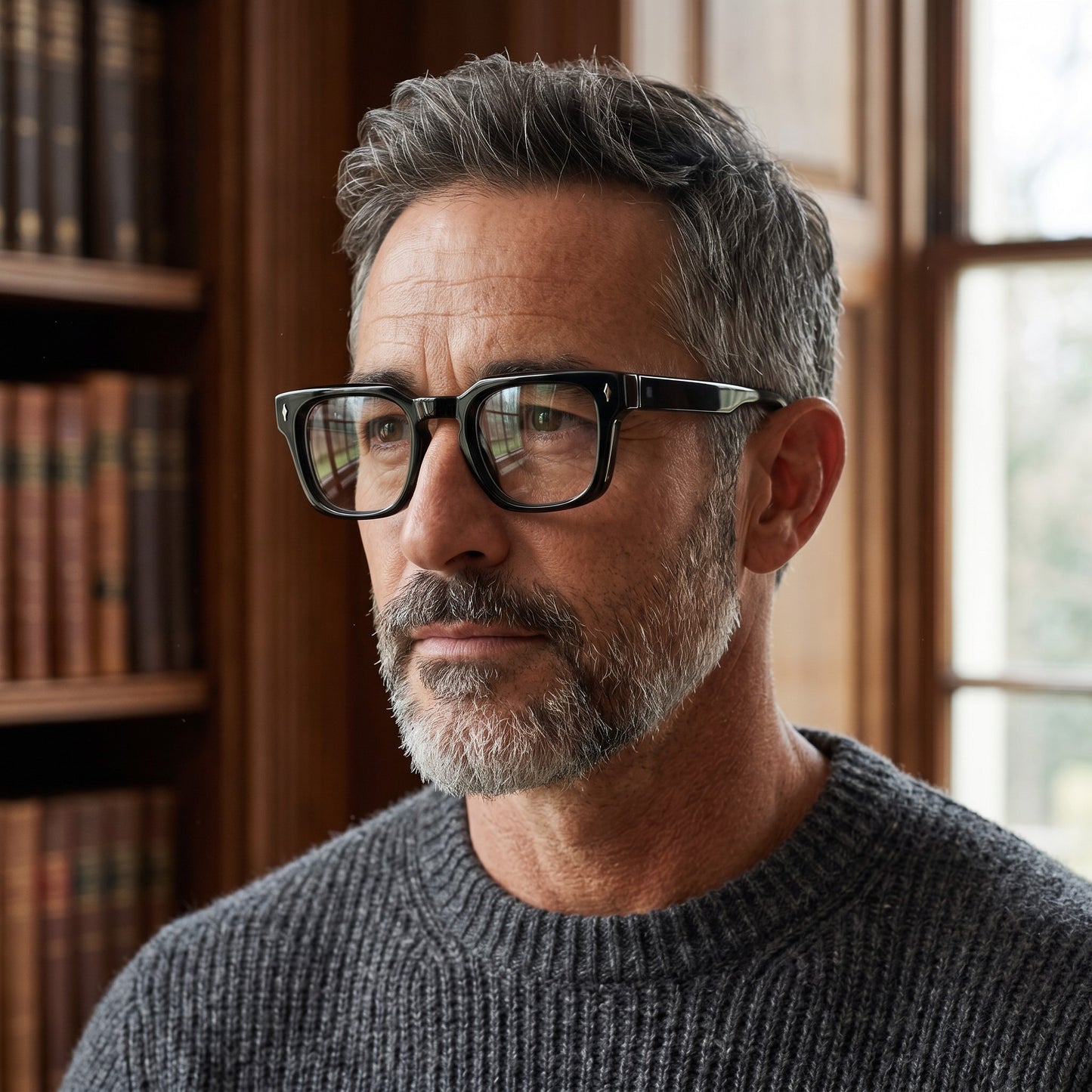 Nadaraty Eyewear Horus Milano optical glasses with thick black acetate frames and clear lenses.