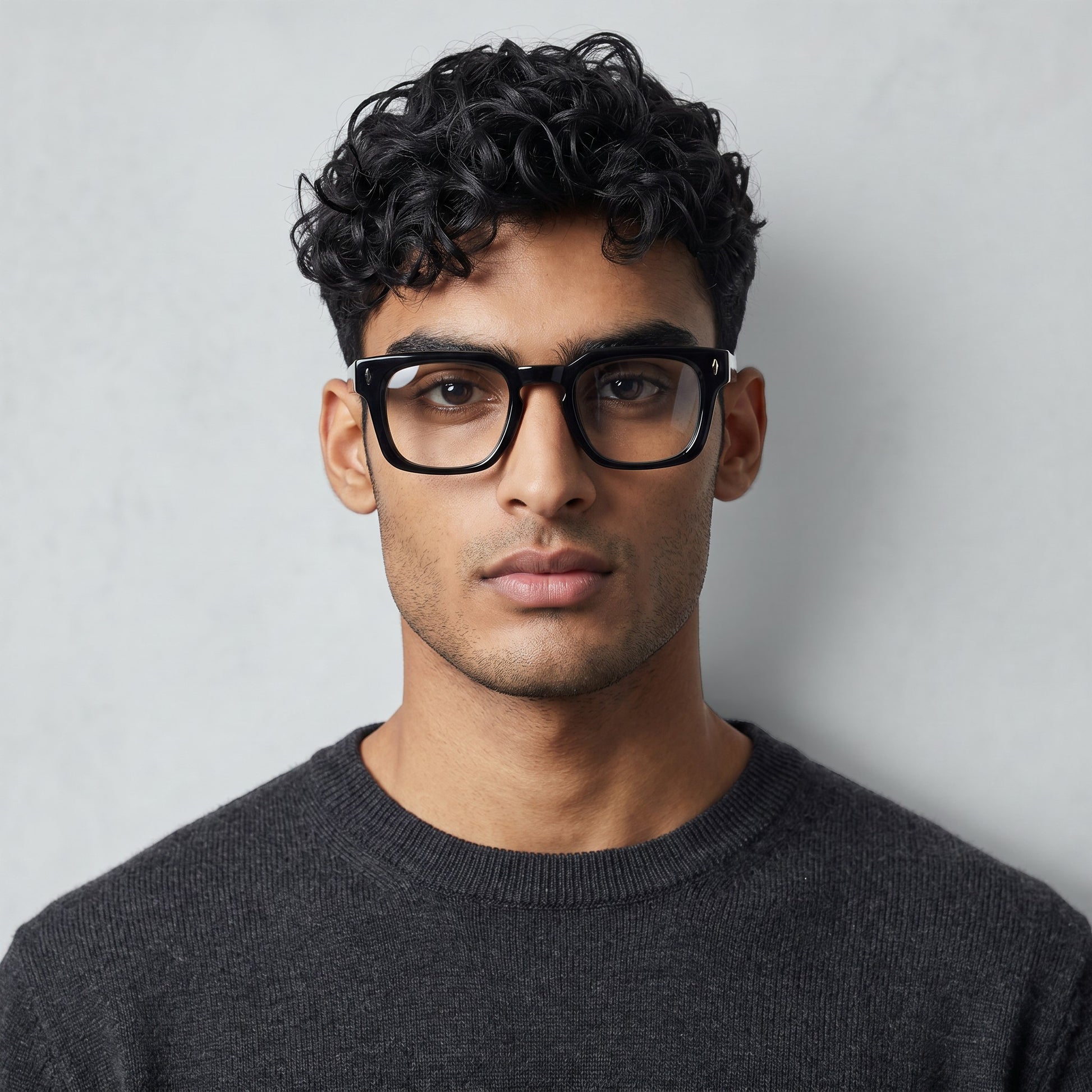 Nadaraty Eyewear Horus Milano optical glasses with thick black acetate frames and clear lenses.