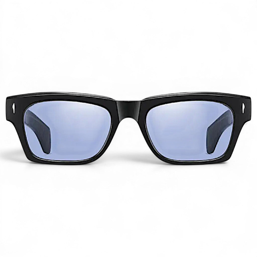nadaraty eyewear Horus Oryx H 140 black acetate square sunglasses with blue UV400 lenses