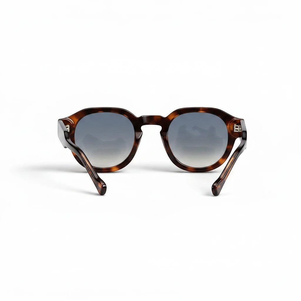 nadaraty eyewear Horus Pro - H 178 tortoiseshell acetate round sunglasses with gradient grey lenses.