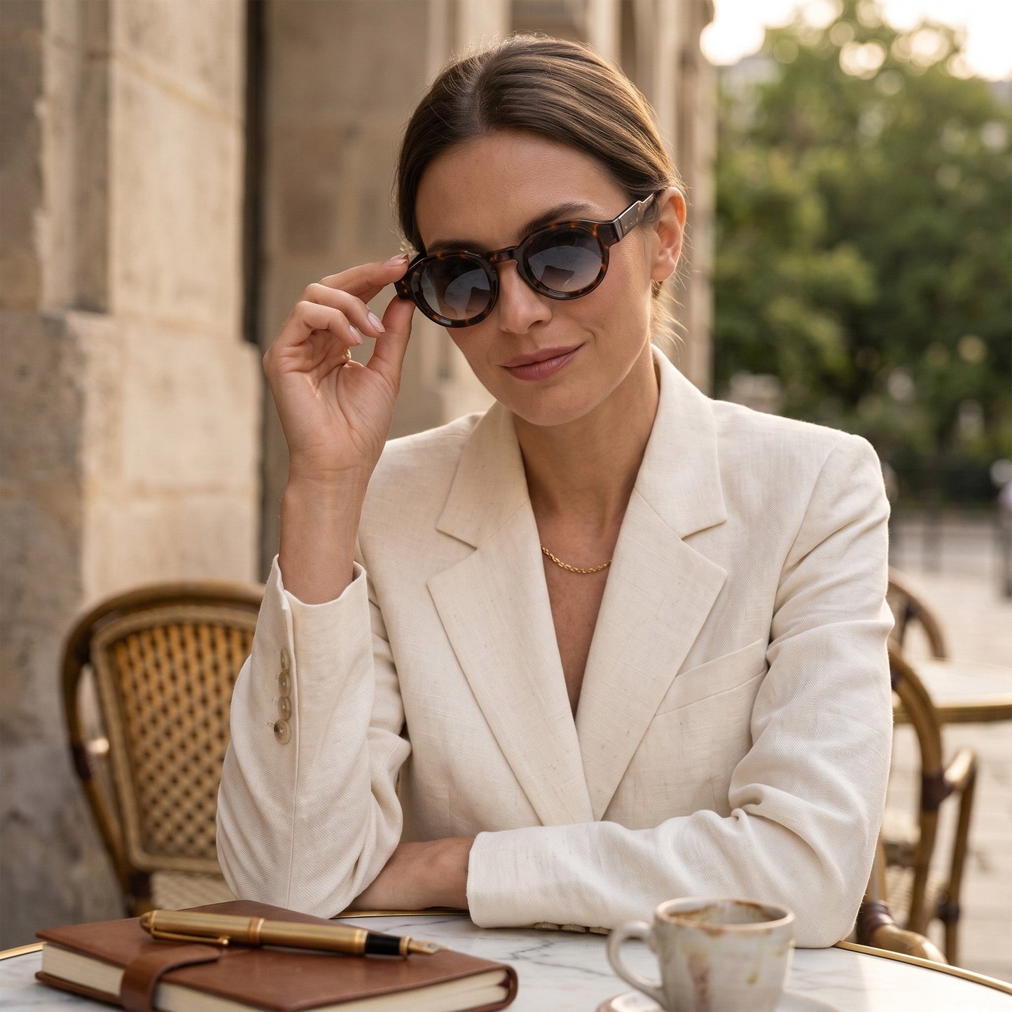 Nadaraty eyewear Horus Pro - H 178 tortoiseshell acetate sunglasses with gradient grey lenses and angular temple details.