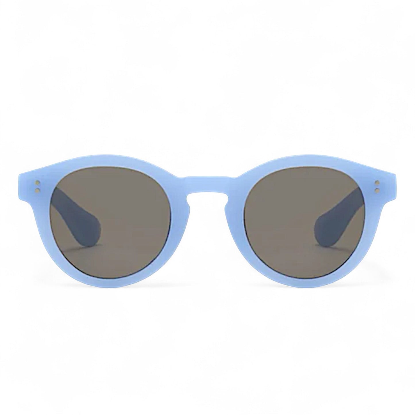 nadaraty eyewear Horus Rift H 151 light blue polycarbonate rounded unisex sunglasses with dark lenses.