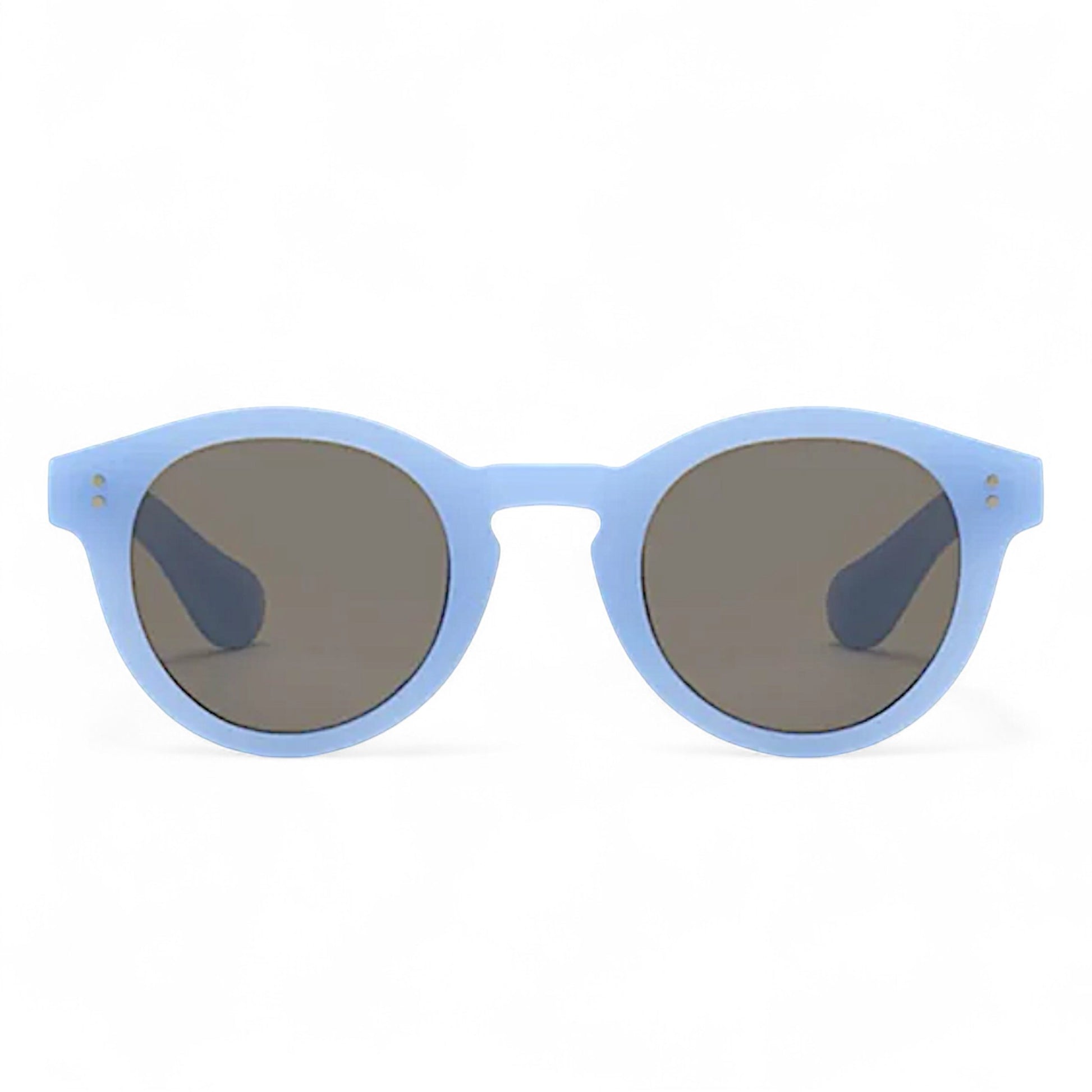 nadaraty eyewear Horus Rift H 151 light blue polycarbonate rounded unisex sunglasses with dark lenses.