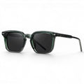 nadaraty eyewear Horus Umpro H 146 square translucent green acetate sunglasses with dark lenses.