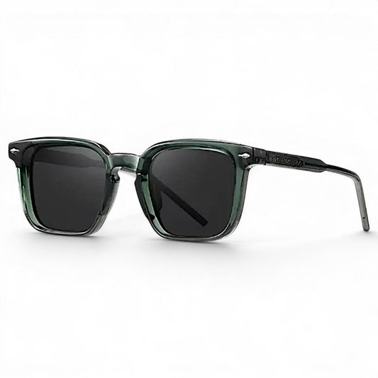 nadaraty eyewear Horus Umpro H 146 square translucent green acetate sunglasses with dark lenses.