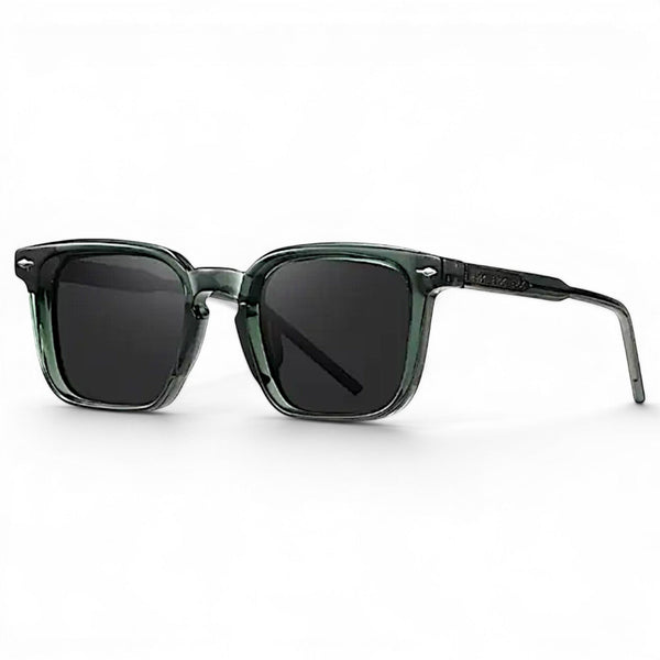 nadaraty eyewear Horus Umpro H 146 square translucent green acetate sunglasses with dark lenses.