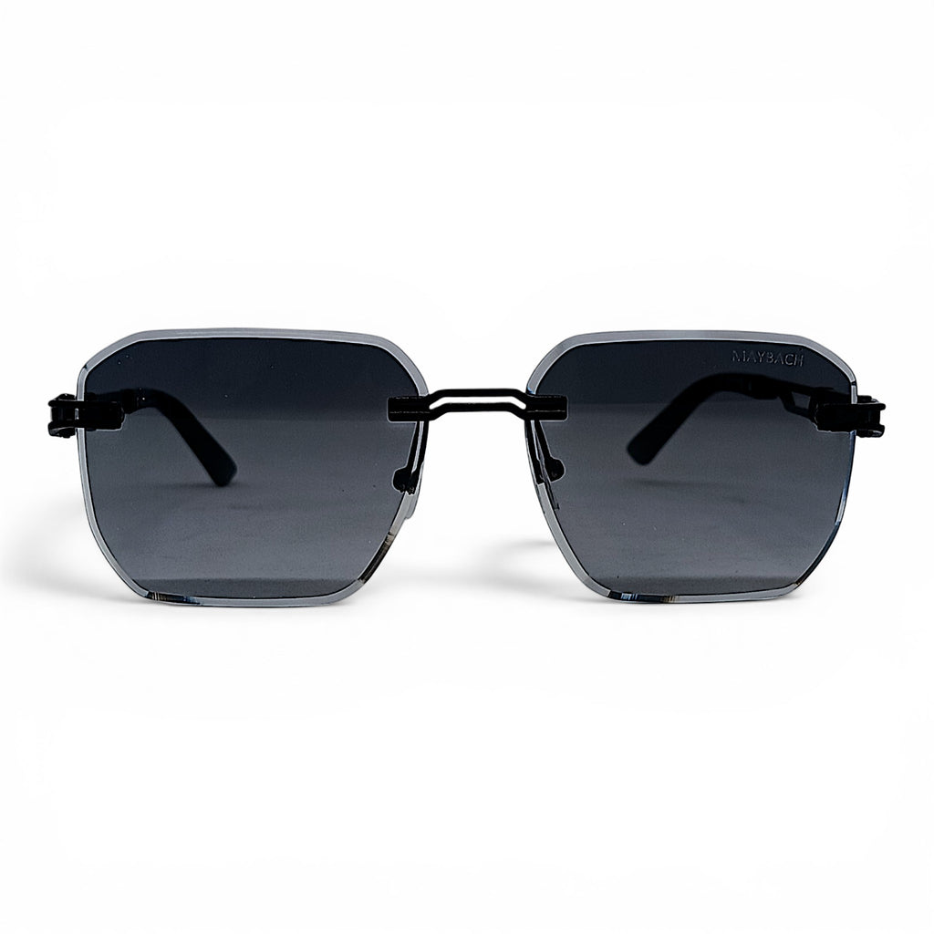 nadaraty eyewear Maybach rimless octagonal sunglasses with gradient grey photocromic blue cut lenses