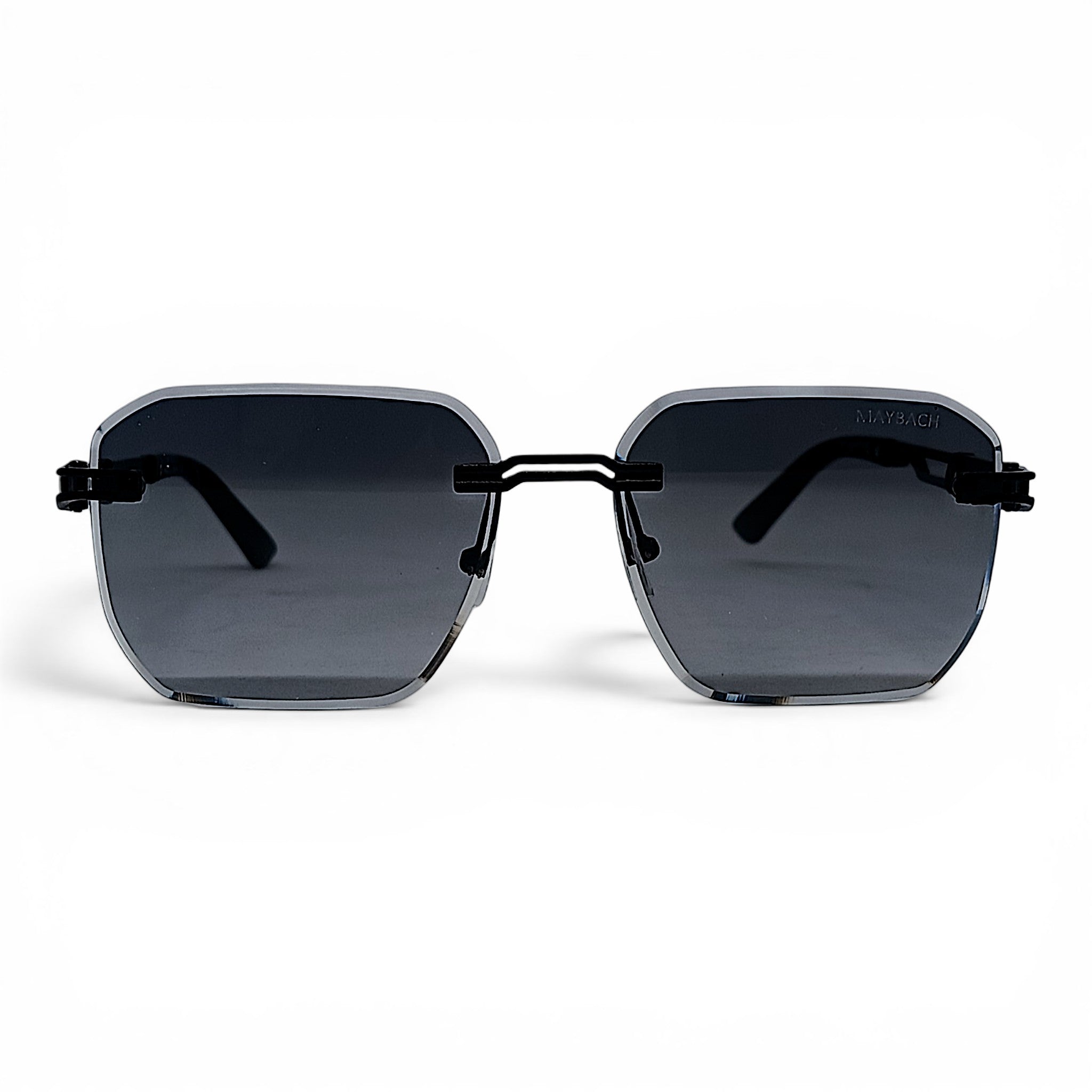 nadaraty eyewear Maybach rimless octagonal sunglasses with gradient grey photocromic blue cut lenses