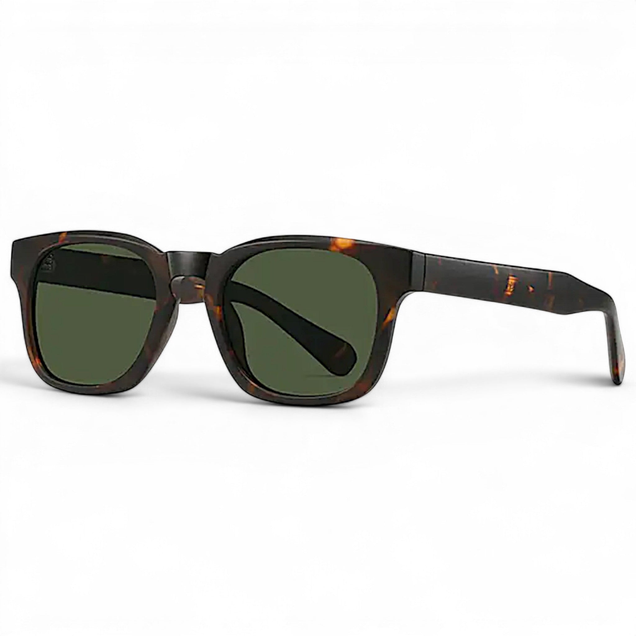 nadaraty eyewear Horus Enzo H 160 tortoise shell acetate sunglasses with green lenses.