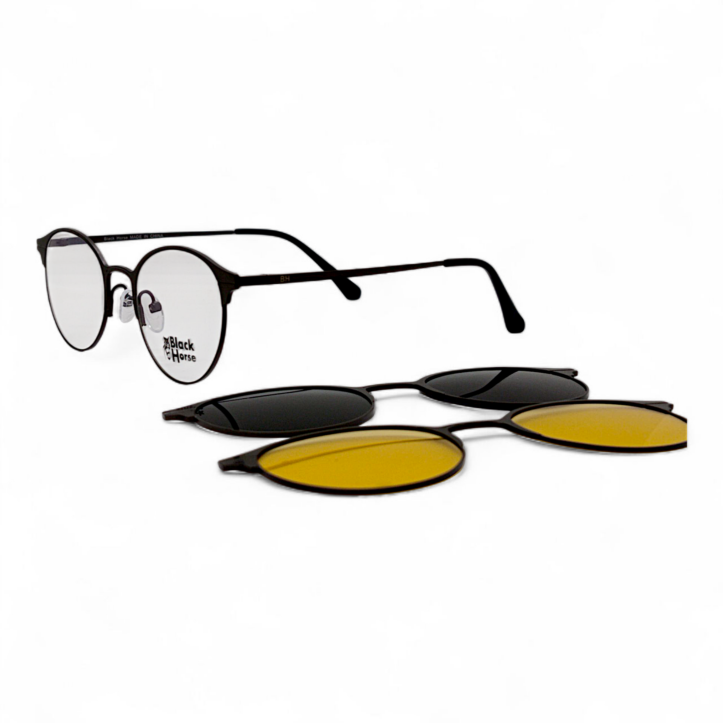 Clip on black horse new round