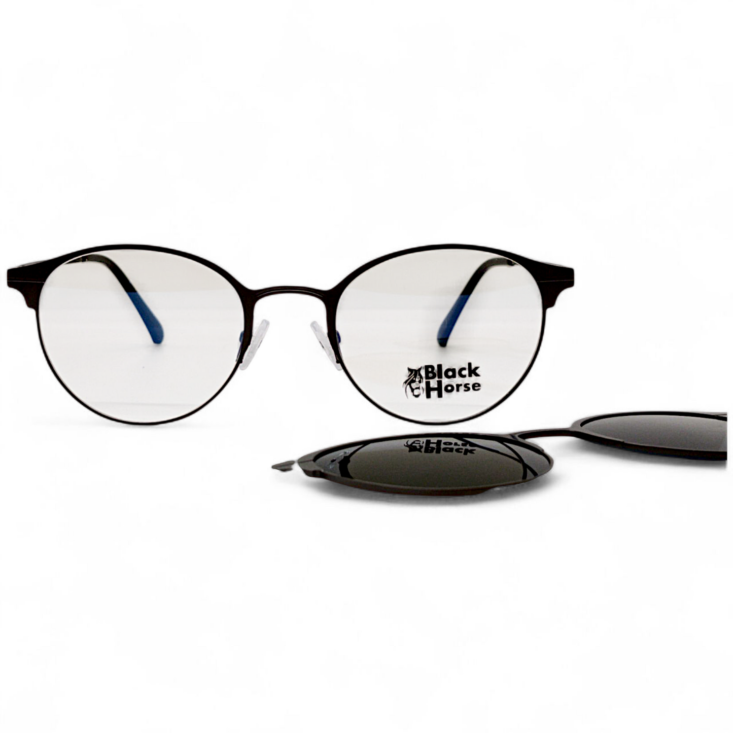 Clip on black horse new round